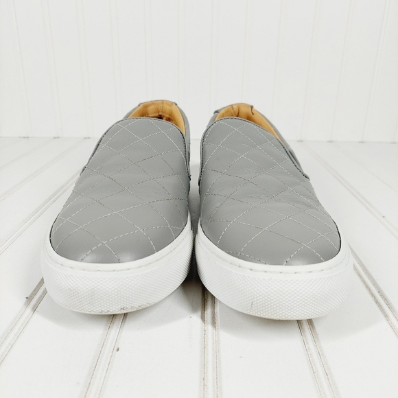 GREATS Brooklyn Womans Slip on Flat Sneaker Gray Leather Shoes H218 - Picture 7 of 12